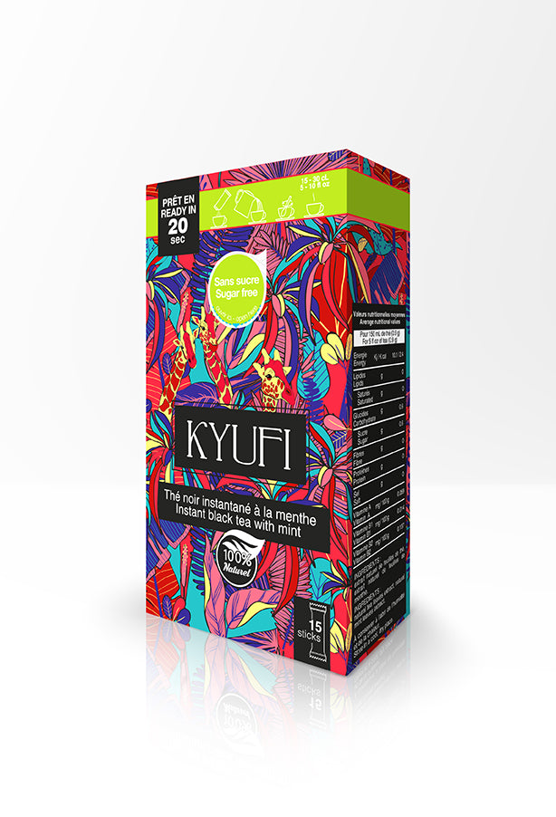 KYUFI Instant Black Tea with Mint - Sugar Free