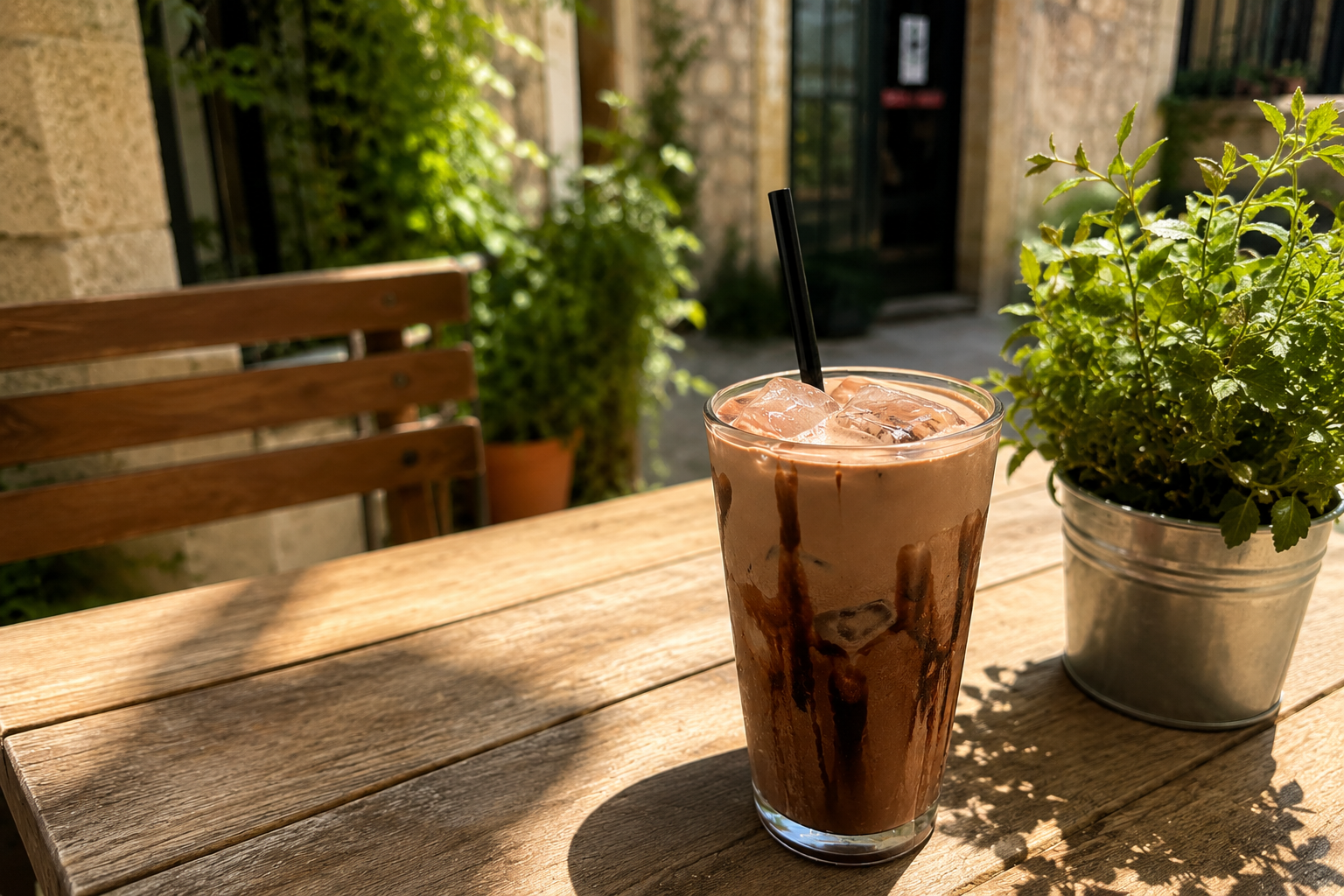 milkshake chocolat avec glaçons