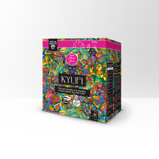 KYUFI Thé Vert Instantané À La Menthe - Recette Authentique (Pack de 60 sticks)