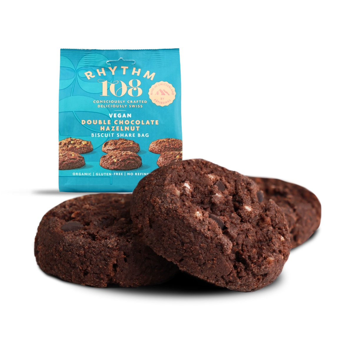 Rythm 108 - Biscuits véganes double chocolat noisette