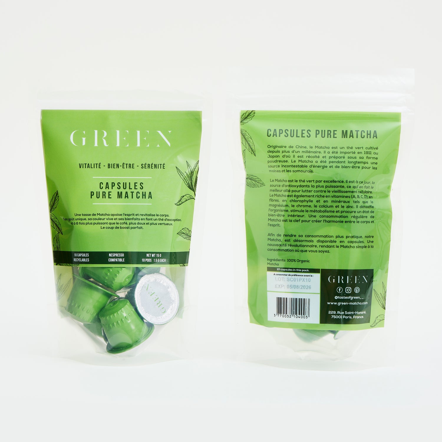 Capsules de Matcha - Green