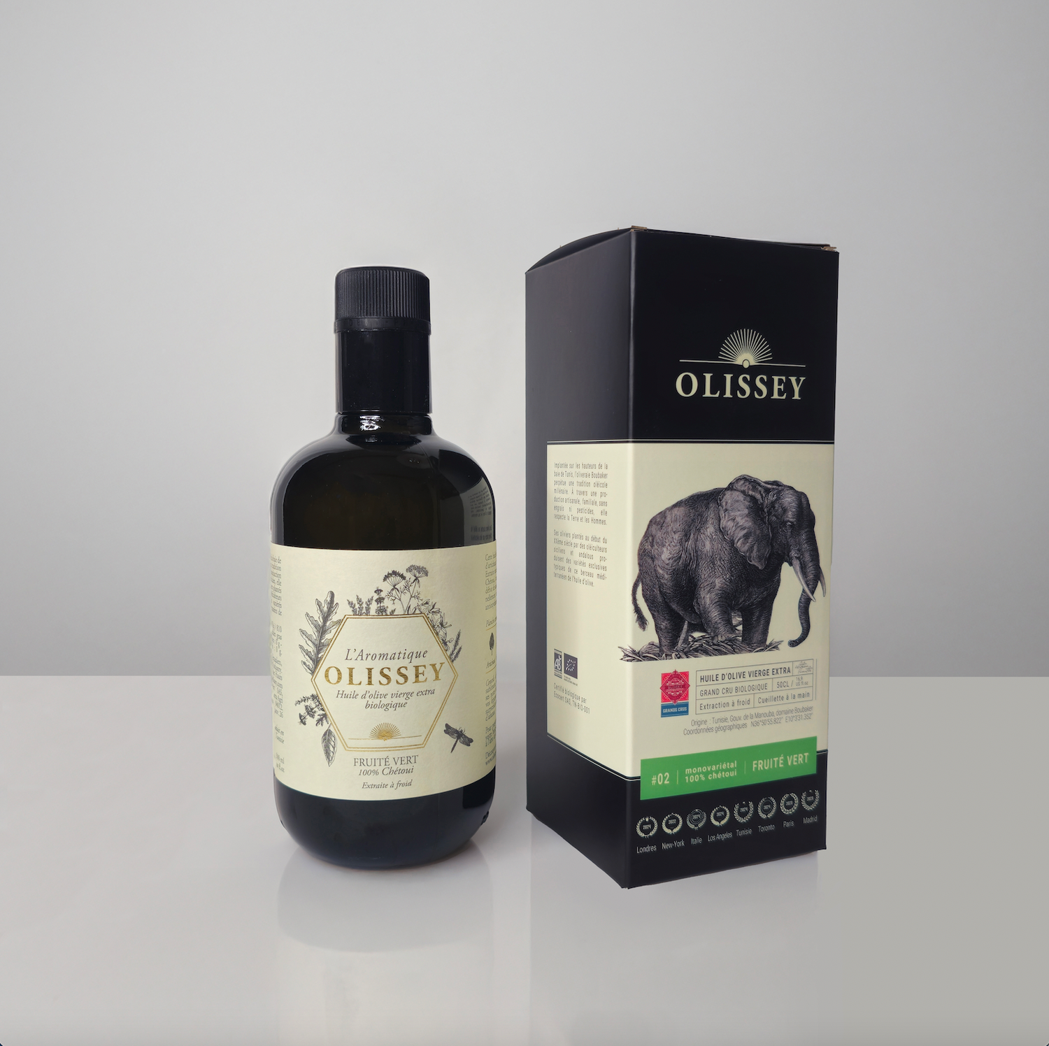 OLISSEY Huile d'olive vierge extra bio 50cl - L'AROMATIQUE - Fruité vert