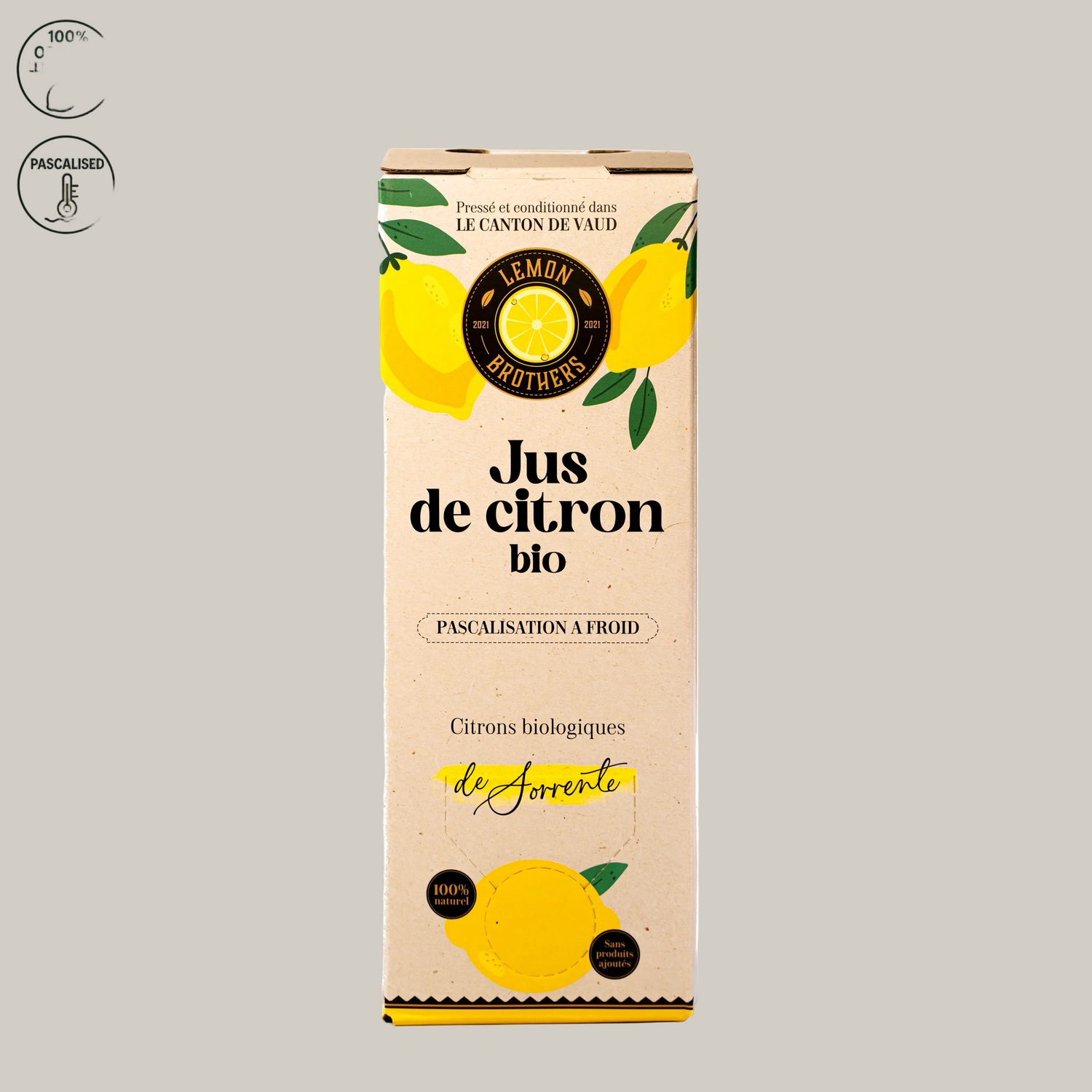 Jus de Citron Bio Pascalisé – 1L (Bag-in-Box)