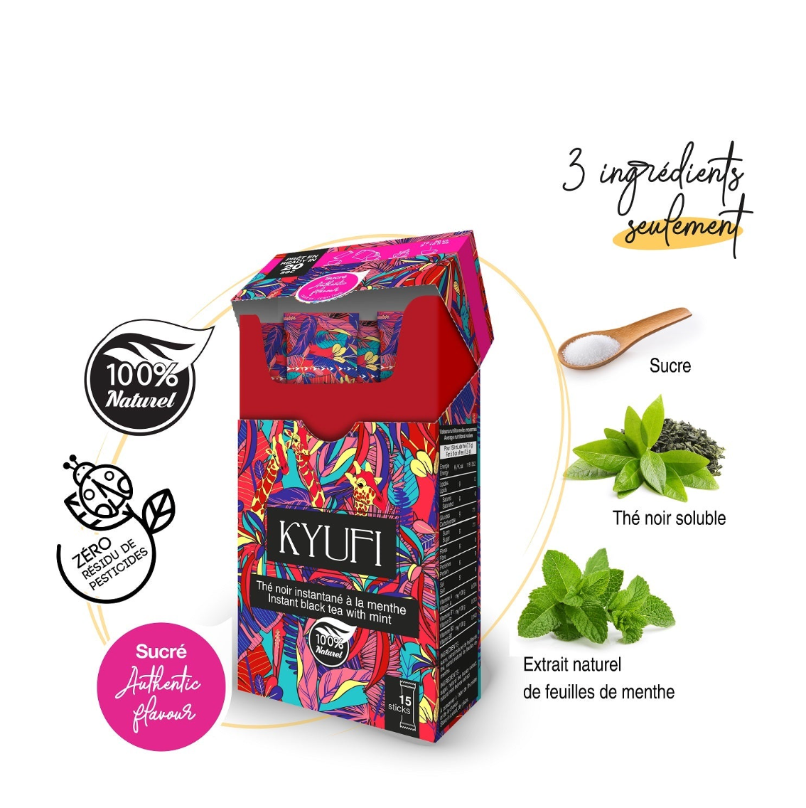 Thé aux Extraits naturel de feuilles de menthe