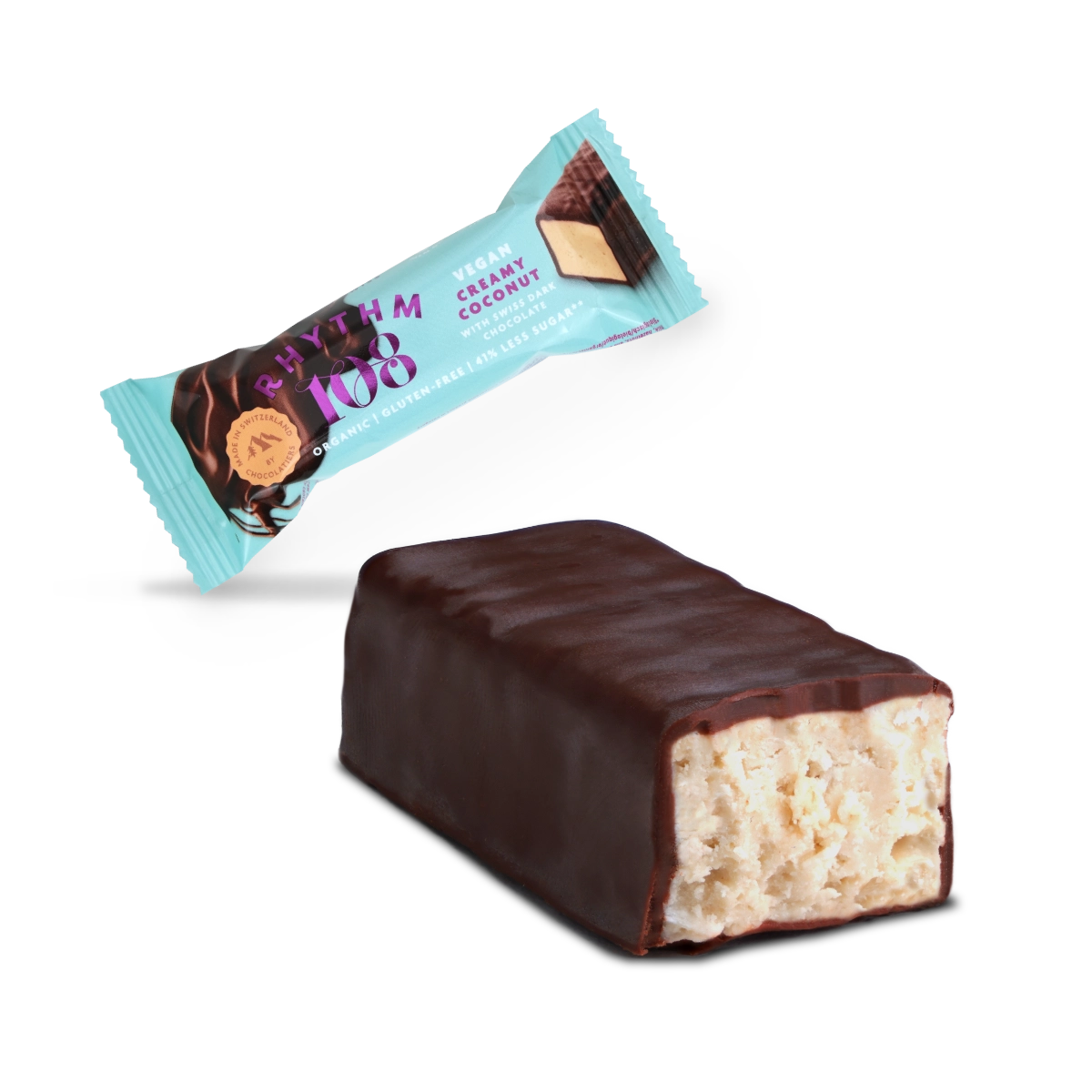 barre de chocolat suisse aux noix de coco crémeux