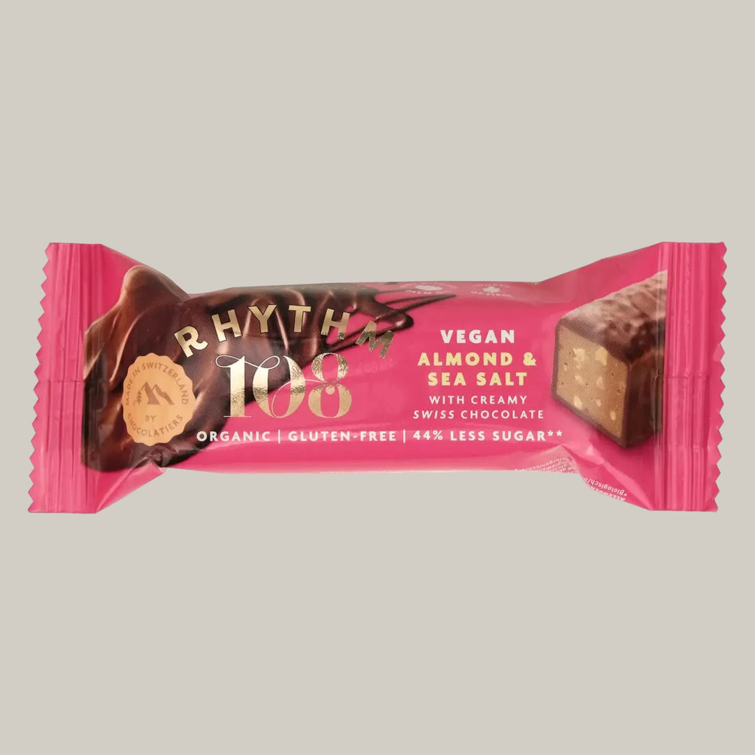 Barre de chocolat Suisse rythm 108 aux amandes 