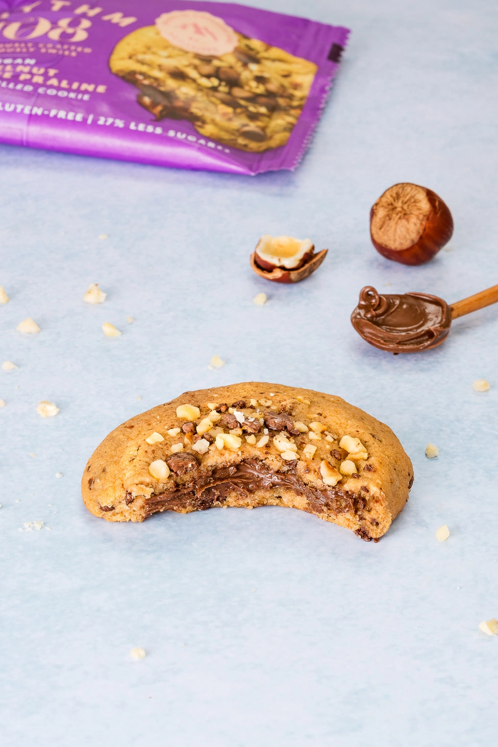 Snacks healthy cookie au chocolat et praliné de noisettes 