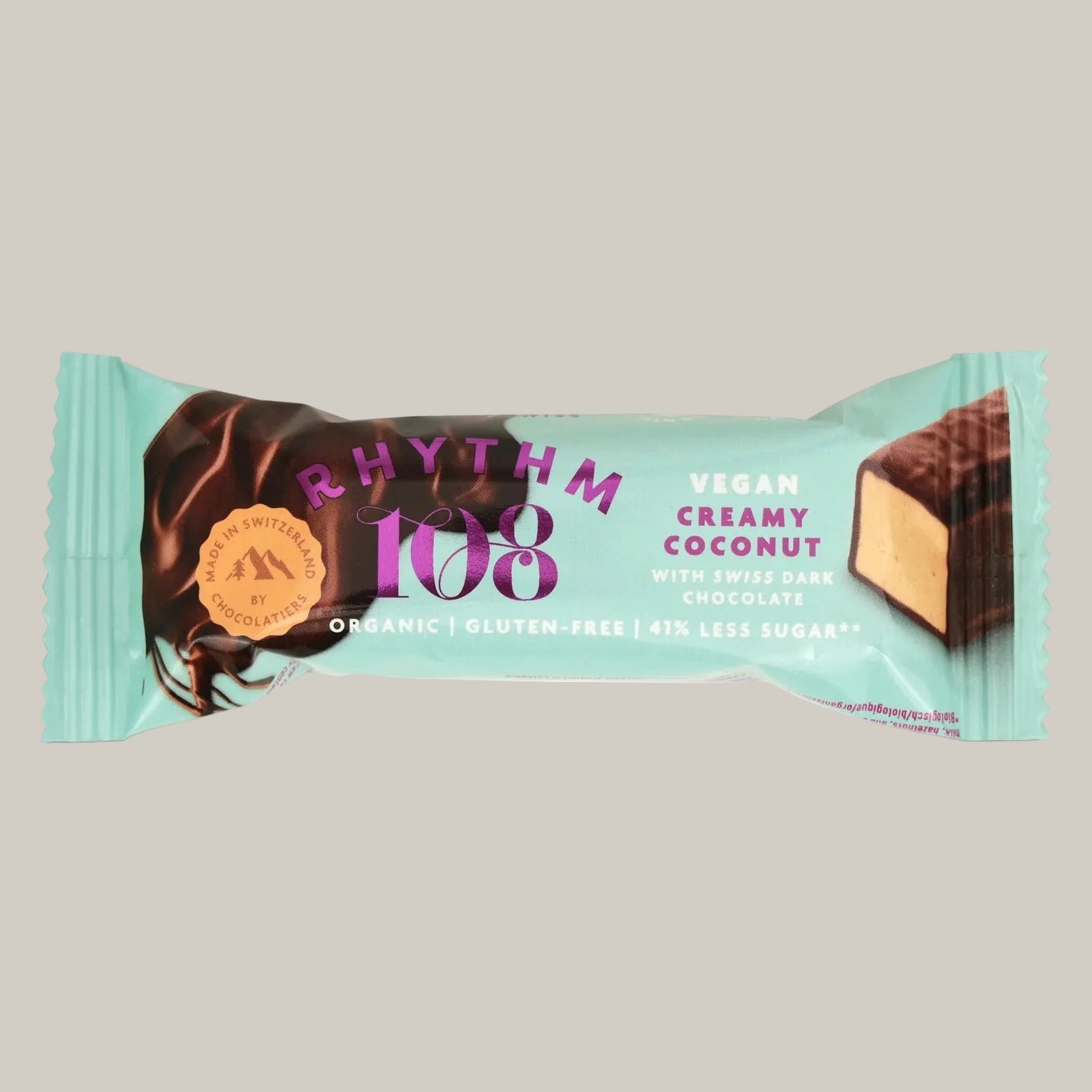 Barre de chocolat suisse vegan rythm 108