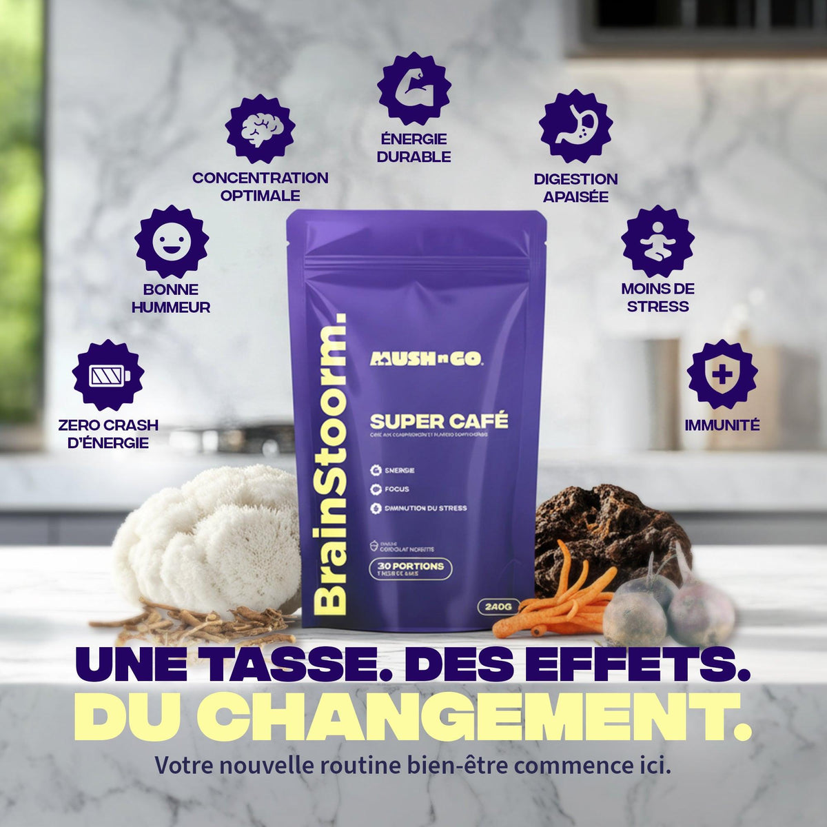 cafe a base de champignons adaptogenes
